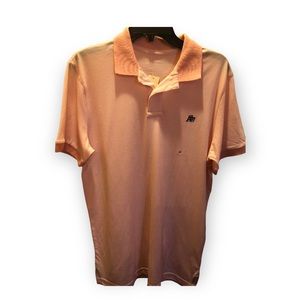 Aeropostale Men's A87 Solid Logo Polo Peach, White Shirt Short Sleeve Size M